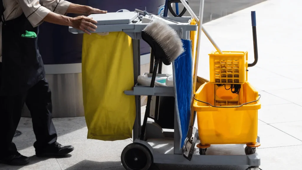 cleaning service supplies being used in Mesa, CA